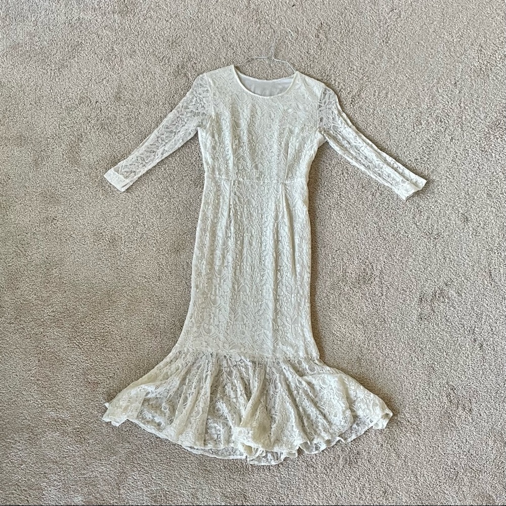 Long White lace Dress